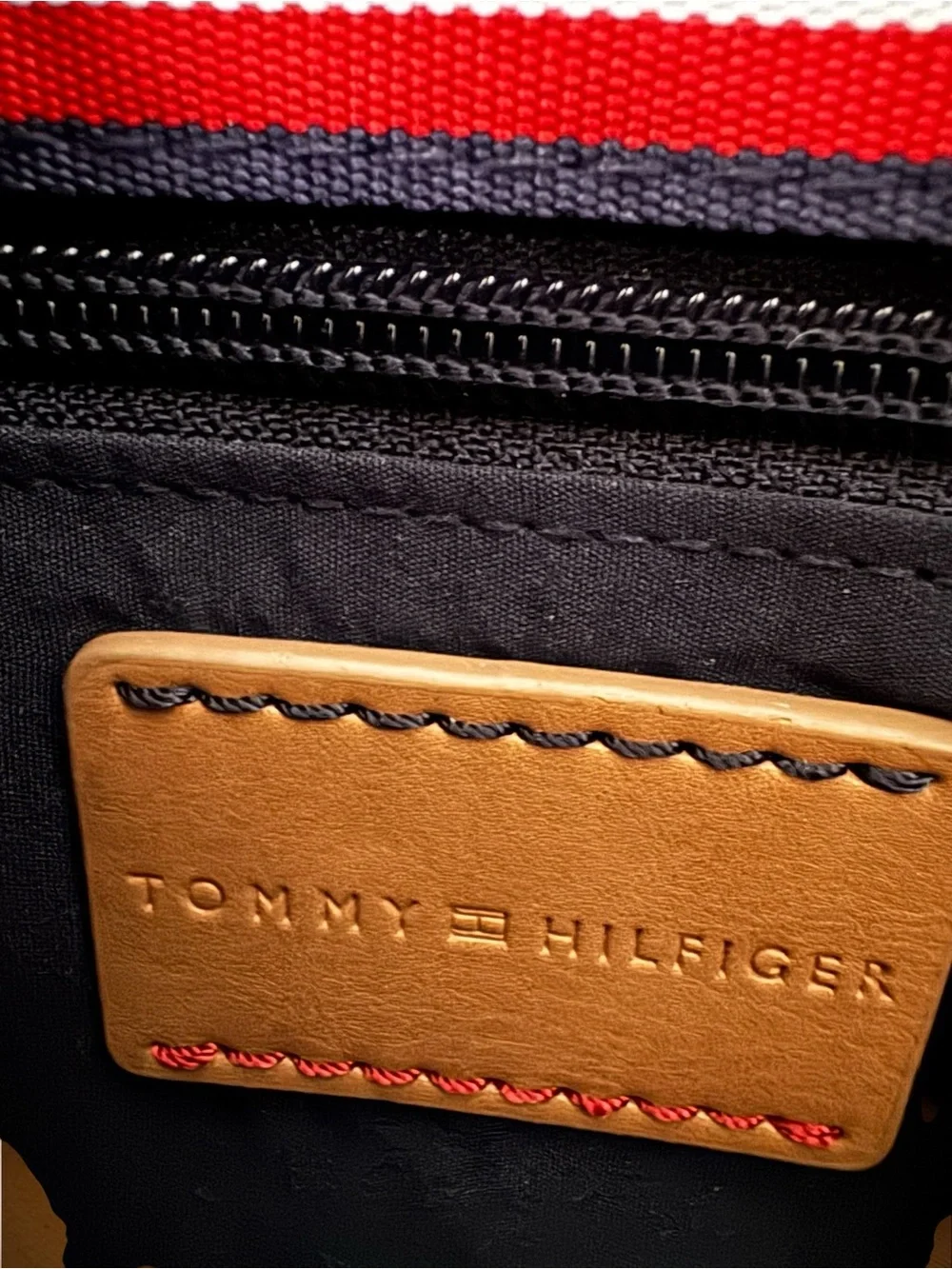 Tommy Hilfiger Navy, White & Red Signature Canvas Tote